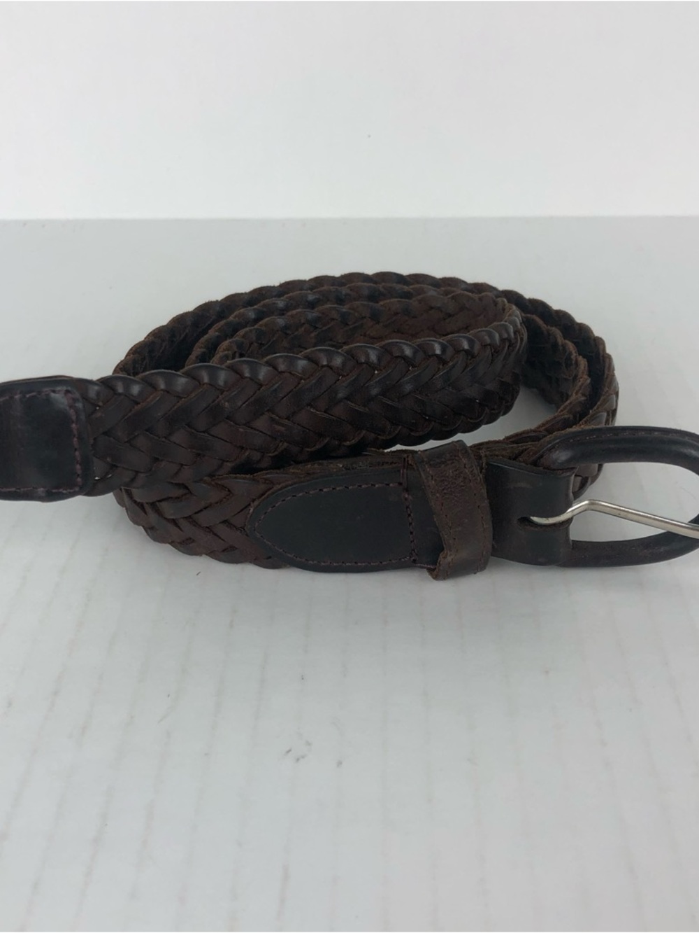 Brown Braided Leather Men's Belt Made in Argentina